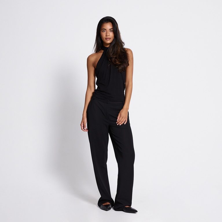 Halterneck top "Fiore" Black